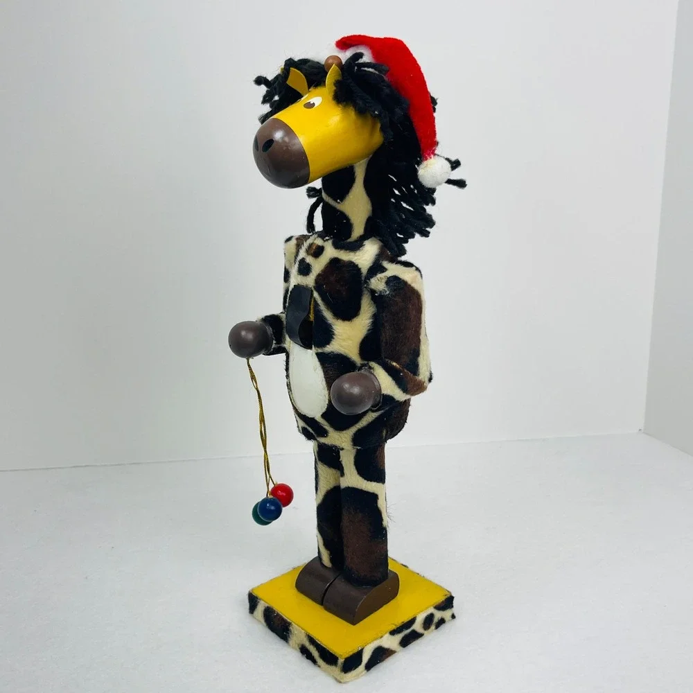 Giraffe Christmas Nutcracker Safari Animal Print Santa Hat 12 Inch Decor